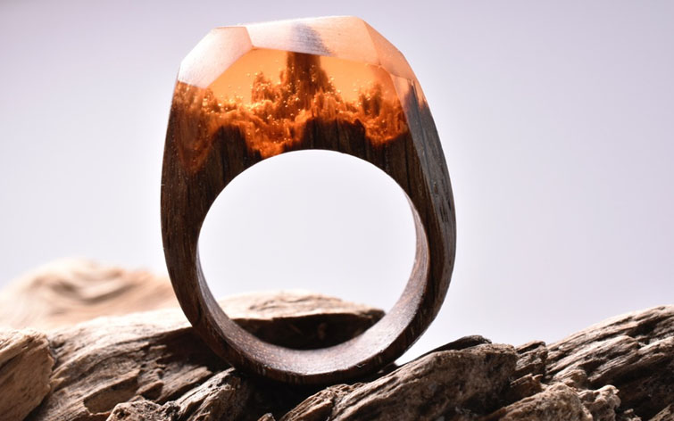 Secret Wood Ring Amber Spirit Forest
