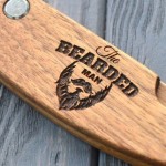 Wood Folding Beard Comb